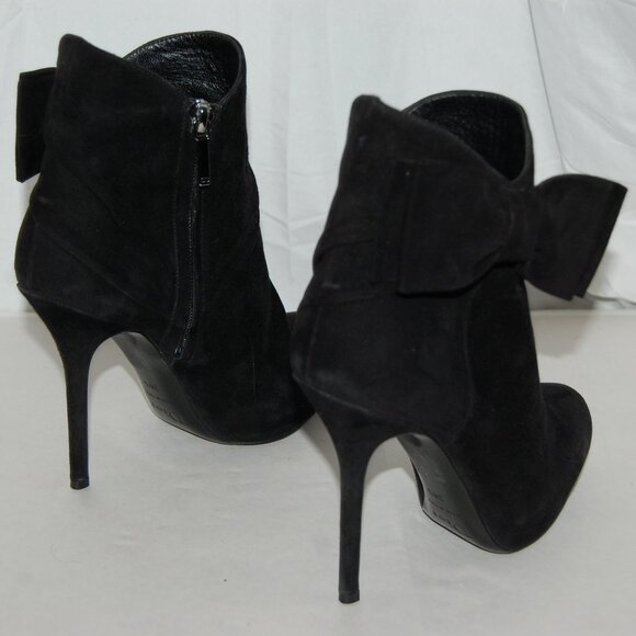 36.5/6.5❤️ CHRISTION DIOR HIGH HEEL BLACK SEUDE LEATHER ANKLE BOOTS BOOTIE… - Picture 8 of 13